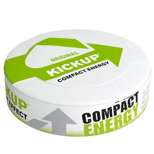 Alkuperäises Kickup Orginalissa lukee "compact energy" prukin kyljessä.